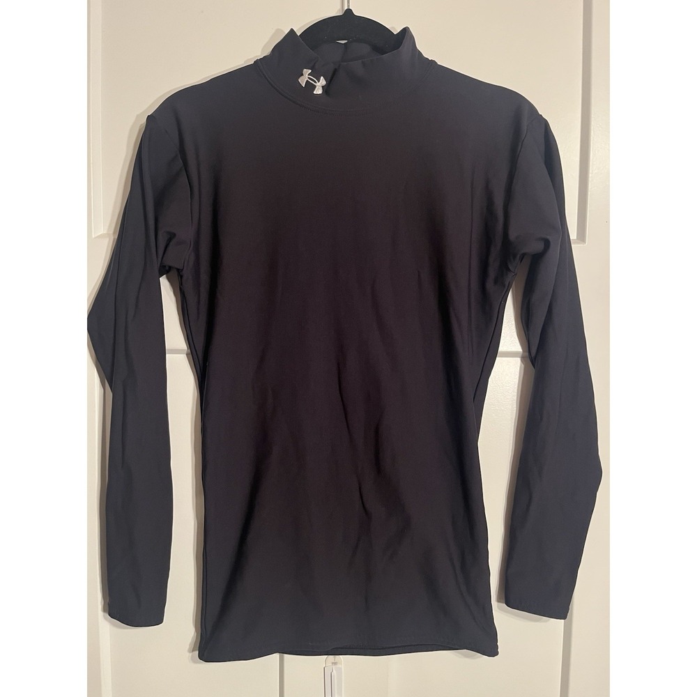 Under Armour ColdGear Mock Neck Compression Shirt Women's Small Made USA Black